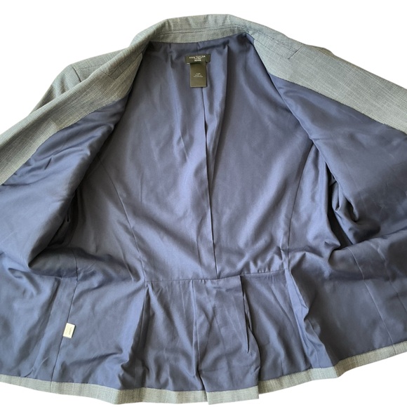 Ann Taylor Preppy Blazer 12 Petite • Navy Blue White • Career Workwear Jacket - Picture 5 of 13